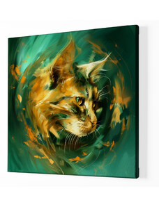 Obraz na plátně - Zlatá kočka v Emeraldu FeelHappy.cz