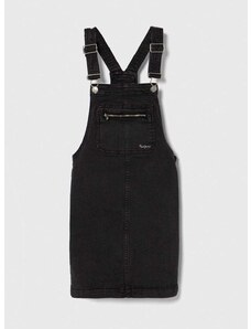 Dětské riflové šaty Pepe Jeans PINAFORE JR černá barva, mini