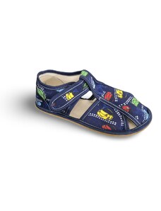 Baby bare shoes Bačkory Baby Bare Navy Cars