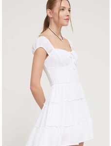 Šaty Hollister Co. bílá barva, mini
