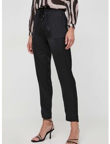 Kalhoty Guess VIOLA dámské, černá barva, jednoduché, high waist, W3GB13 WD8G2