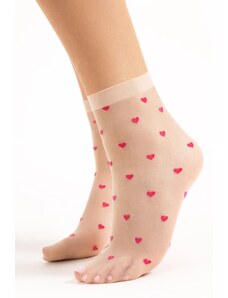 Dámské silonkové ponožky se srdíčky Fiore, UNI