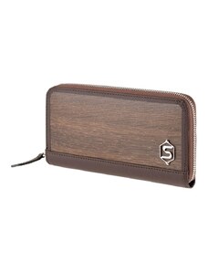 peněženka Lucy / brown leather & oak
