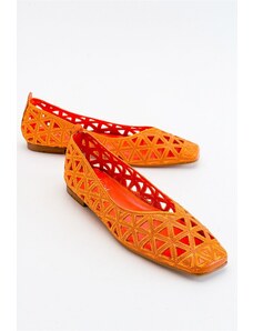 LuviShoes Bonne Women's Orange Flat Shoes