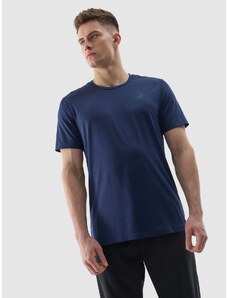 4F Pánské sportovní tričko regular z recyklovaných materiálů - tmavě modré
