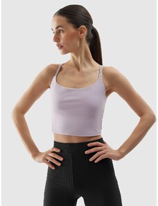 4F Dámský crop top na jógu z recyklovaných materiálů - fialový