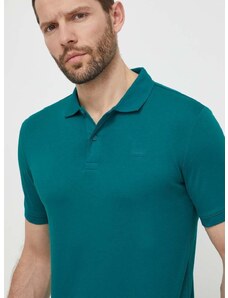 Bavlněné polo tričko Calvin Klein zelená barva, K10K111657