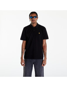 Pánské tričko Carhartt WIP Short Sleeve Chase Pique Polo T-Shirt UNISEX Black/ Gold