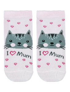 BONASTYL BAMBI kočička - růžová, kojenecké vzorované ponožky