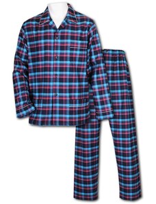 LUIZ HENRY pánské luxusní flanelové paspulované pyžamo