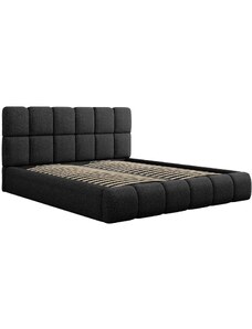 Černá čalouněná dvoulůžková postel MICADONI Bellis 160 x 200 cm