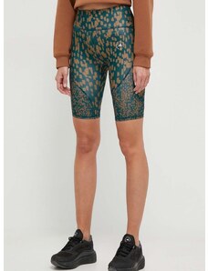 Tréninkové šortky adidas by Stella McCartney Truepurpose tyrkysová barva, vzorované, high waist, IQ4520