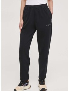 Kalhoty adidas TERREX dámské, černá barva, hladké, IN4604