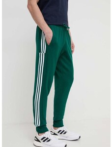 Bavlněné tepláky adidas zelená barva, s aplikací, IS1392