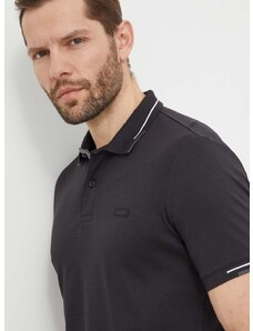 Bavlněné polo tričko Calvin Klein černá barva, K10K112477