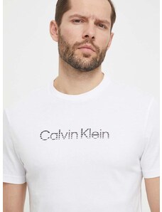 Bavlněné tričko Calvin Klein bílá barva, s potiskem, K10K112501