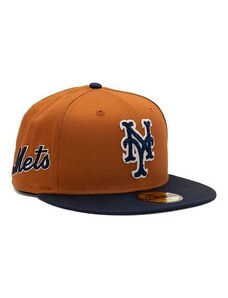 Kšiltovka New Era 59FIFTY MLB Boucle New York Mets Caramel Brown / Navy / Stone