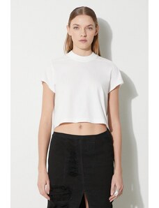 Bavlněné tričko Rick Owens Cropped Small Level T-Shirt bílá barva, DS01D1207.RN.11