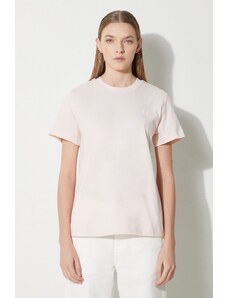 Bavlněné tričko New Balance Jersey Small Logo růžová barva, WT41509OUK