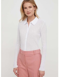 Košile Calvin Klein Jeans dámská, bílá barva, regular, s klasickým límcem