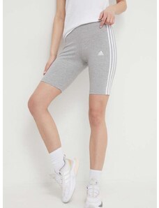 Kraťasy adidas dámské, šedá barva, s aplikací, medium waist, HF5956