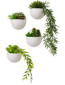 bonprix Umělá rostlina sukulent k zavěšení (4dílná souprava) Zelená