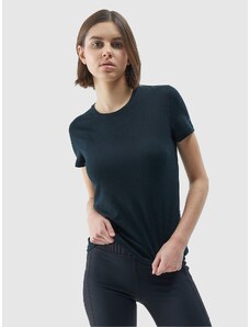 4F Dámské trekové tričko s Merino vlnou - černé