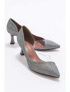 LuviShoes 353 Platinum Silvery Heeled Women's Shoes