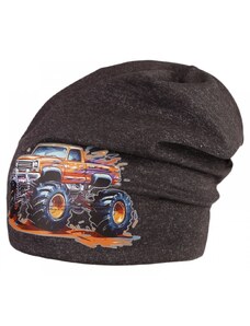 Bavlněná čepice Dráče - Pepe 34, černá / melír, terénní auto