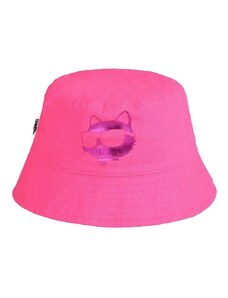 Dětská bavlněná čepice Karl Lagerfeld růžová barva