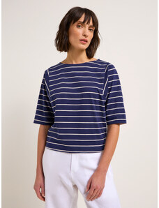 LANIUS Half-sleeved shirt with stripes (GOTS)