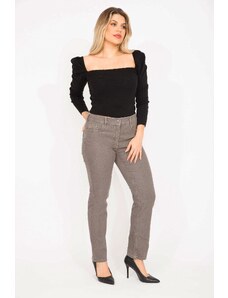 Şans Women's Plus Size Mink Jeans With Elastic Detail On The Back Belt, 5 Pockets