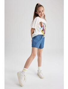DEFACTO Girl Elastic Waisted Jean Shorts