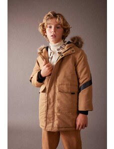 DEFACTO Boy Hooded Plush Lining Jacket