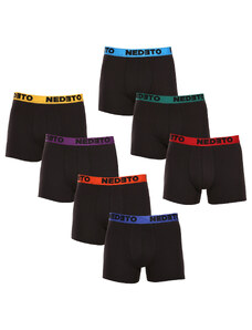 7PACK pánské boxerky Nedeto černé (7NB002b)