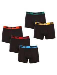 5PACK pánské boxerky Nedeto černé (5NB002b)