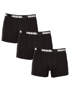 3PACK pánské boxerky Nedeto Rebel černé (3NBR001)