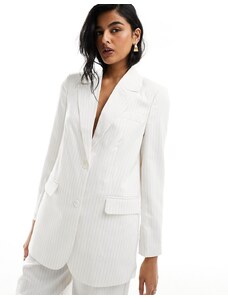 ONLY loose fit blazer co-ord in white pinstripe