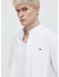 Bavlněná košile Tommy Jeans bílá barva, regular, s límečkem button-down