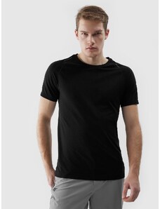 4F Pánské bezešvé outdoorové běžecké tričko - černé