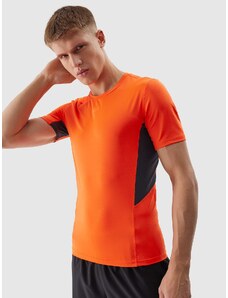 4F Pánské sportovní tričko slim z recyklovaných materiálů - oranžové