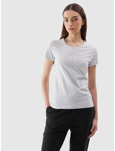 4F Dámské tričko slim s potiskem - šedé