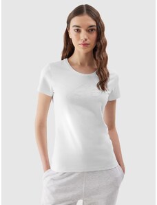4F Dámské tričko slim s potiskem - bílé