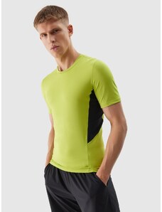 4F Pánské sportovní tričko slim z recyklovaných materiálů - šťavnaté zelené