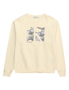 Calvin Klein Jeans Mikina 'SERENITY' šedá / antracitová / barva bílé vlny