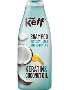 Keff Šampon pro poškozené vlasy - Keratin & Kokosový olej, 500ml