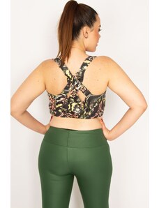 Şans Women's Large Size Colorful Back Detailed Crop Bistuary