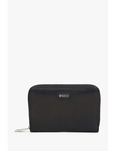 Men's Black Zipper Wallet made of Genuine Leather Estro ER00114463