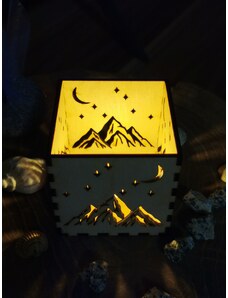 Mountaino Dřevěný svícen na svíčku - Hory