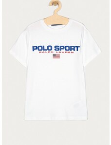 Dětské tričko Polo Ralph Lauren bílá barva